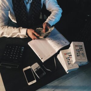 accountant counting money